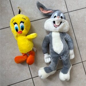 Vintage tweety bird and bugs bunny Cartoon Character Plush Toys